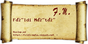 Földi Máté névjegykártya